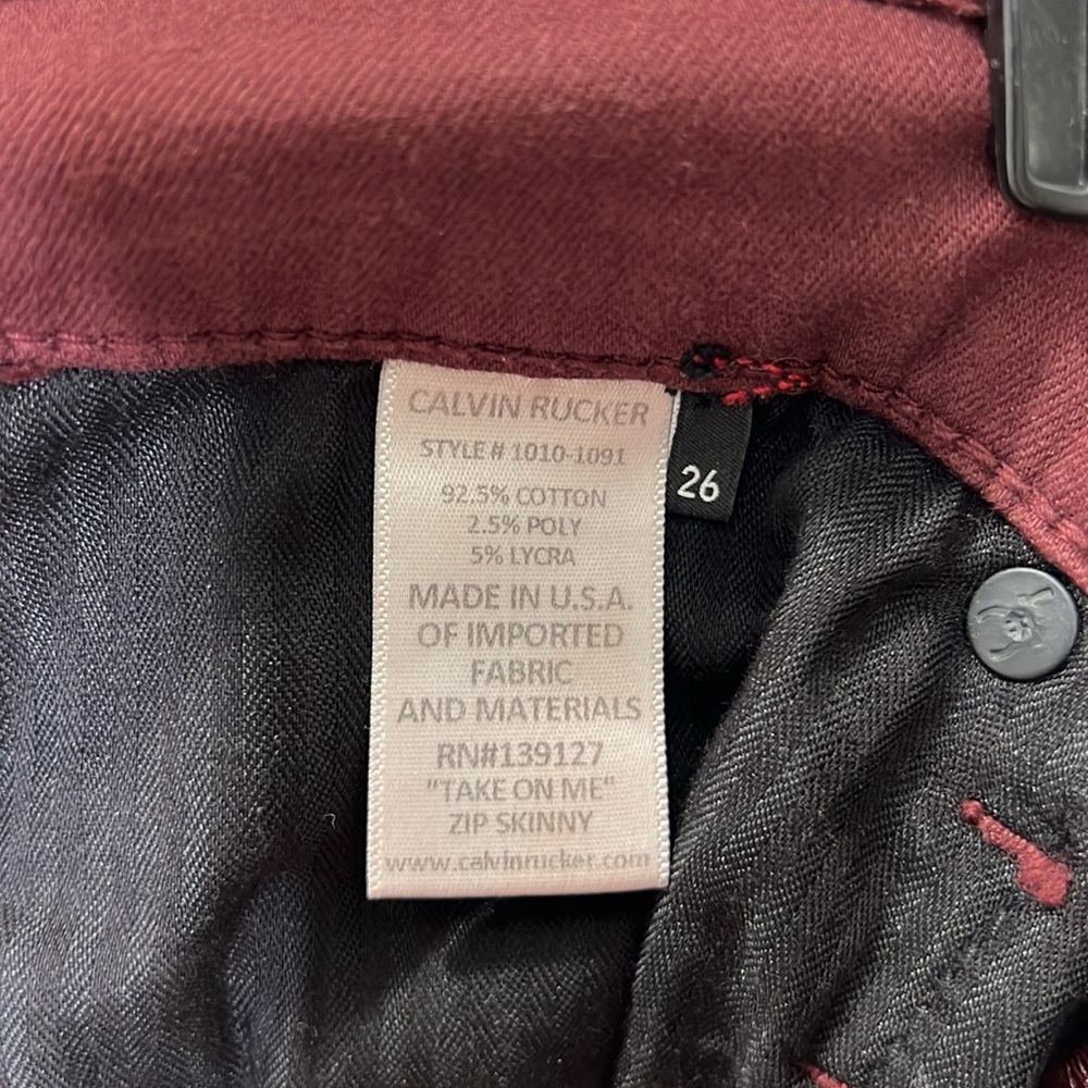 Calvin Rucker Maroon Jeans - Picture 5 of 7